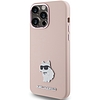 Karl Lagerfeld Silicone Choupette fém tűs tok iPhone 15 Pro-hoz - rózsaszín