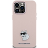 Karl Lagerfeld Silicone Choupette fém tűs tok iPhone 15 Pro-hoz - rózsaszín