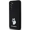 Karl Lagerfeld Silicone Choupette fém tűs tok Samsung Galaxy S23+ telefonhoz - fekete