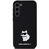 Karl Lagerfeld Silicone Choupette fém tűs tok Samsung Galaxy S23+ telefonhoz - fekete