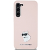 Karl Lagerfeld Silicone Choupette fém tűs tok Samsung Galaxy S23+ telefonhoz - rózsaszín