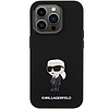 Karl Lagerfeld Silicone Ikonik fém tűs tok iPhone 15 Pro-hoz - fekete