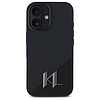 Karl Lagerfeld Silicone Shadow Metal Initial MagSafe iPhone 16 tok - fekete