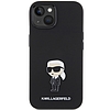 Karl Lagerfeld szilikon Ikonik fém tűs tok iPhone 15-höz - fekete