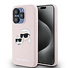 Karl Lagerfeld Szilikon Karl&Choupette MagSafe tok iPhone 15 Pro-hoz - rózsaszín