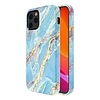 Kingxbar Marble Series tokkal díszített nyomtatott márvány iPhone 12 mini kék