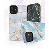 Kingxbar Marble Series tokkal díszített nyomtatott márvány iPhone 12 mini kék