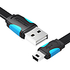 Lapos USB 2.0 A - Mini 5 tűs kábel Vention VAS-A14-B050 0,5m fekete