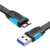 Lapos USB 3.0 A dugasz-Micro-B dugós kábel Vention VAS-A12-B150 1,5 m fekete