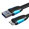 Lapos USB 3.0 A - Micro-B kábel Vention VAS-A12-B050 0,5 m fekete