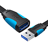 Lapos USB 3.0 bővítő kábel Vention VAS-A13-B100 1m Fekete