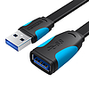 Lapos USB 3.0 bővítő kábel Vention VAS-A13-B150 1,5 m fekete