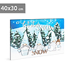 LED-es fali hangulatkép - "Let it snow" - 2 x AA, 40 x 30 cm (58479)