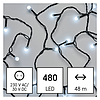 LED karácsonyi fényfüzér, cseresznye - golyók, 48 m, kültéri és beltéri, hideg fehér, időz (D5AC05)