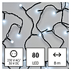 LED karácsonyi fényfüzér, cseresznye - golyók, 8 m, kültéri s beltéri, hideg fehér, progr (D5AC06)