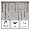 LED karácsonyi jégcsapok, 10 m, kültéri és beltéri, hideg fehér, programokkal (D4CC03)