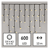 LED karácsonyi jégcsapok, 10 m, kültéri és beltéri, meleg fehér, programokkal (D4CW03)