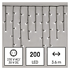 LED karácsonyi jégcsapok, 3,6 m, kültéri és beltéri, hideg fehér, programokkal (D4CC01)