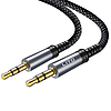 Lito - Audio kábeladapter (LA01) - Jack-Jack 3,5 mm-es, Hi-Fi, 24k aranyozott érintkezők, nylon fonott, 1 m - Fekete