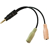 Logilink Audio adapter 3.5 stereo 4p. male to 2 x 3.5 stereo female (CA0021)