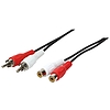 Logilink Audio cable, 2x Cinch male to 2x Cinch female, 5,0m (CA1037)