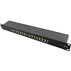 Logilink Cat.6A Patch Panel 16-Port STP, black, fully shielded (NP0076)