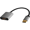 Logilink DisplayPort adapter,DP/M to HDMI A/F,4K/60 Hz, alu, black/grey, 0.15m (CDA0108)