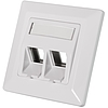 Logilink Keystone Face Plate for 2 modules, signal white (NK4020)