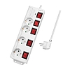 Logilink Outlet Strip, 4 safety sockets, w/switch for each socket, white (LPS252)