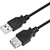 Logilink USB 2.0 Cable, AM to AF, black, 2m (CU0010B)