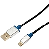 Logilink USB 2.0 cable, AM to Micro BM, aluminum shell, blister, 1m (BUAM210)