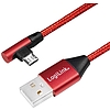 Logilink USB 2.0 Cable, AM to Micro BM, angled plug, red, 0.3m (CU0149)