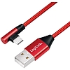 Logilink USB 2.0 Cable, AM to USB-C , angled plug, red, 1m (CU0146)