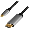 Logilink USB 3.2 Gen 1 Type-C cable, C/M to DP/M, 4K, alu, black/grey, 1.8 m (CUA0100)