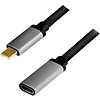 Logilink USB 3.2 Gen 2 Type-C cable, C/M to C/F, 4K, alu, black/grey, 0.5 m (CUA0105)