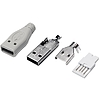 Logilink USB-A Plug solder type, set w. 4 parts incl. boot, grey (UP0001)