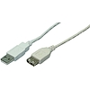 LogiLink USB Kábel, USB 2.0, apa/anya, szürke, 2m (CU0010)