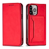 Magnet Card Case tok iPhone 14 Plus flip cover pénztárca állványhoz piros