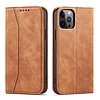 Magnet Fancy Case Case tok iPhone 12 Pro Max Pouch Wallet kártyatartóhoz Barna