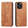 Magnet Fancy Case Case tok iPhone 13 Pro Max Pouch Card pénztárca kártyatartóhoz Barna