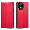 Magnet Fancy Case tok iPhone 14 Pro flip cover pénztárca állványhoz piros