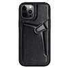 Nillkin Aoge Leather Case valódi bőr védő pénztárcahuzat iPhone 12 mini fekete