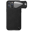 Nillkin CamShield Leather S Case iPhone 14 Pro Max borítás fekete kameraburkolattal