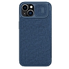 Nillkin Qin Cloth Pro Case tok iPhone 14 Camera Protector Tartótok Flip Tok Kék