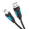 Nyomtatókábel USB 2.0 A - USB-B szellőző VAS-A16-B200 2 m fekete