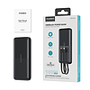 Powerbank Choetech B654 10000mAh 22,5W USB-A / USB-C / micro USB beépített USB-C-vel / Lightning kábel - fekete