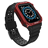 Protect Strap Band Case csuklópánt Apple Watch 7 / 6 / 5 / 4 / 3 / 2 / SE (45 / 44 / 42 mm) Case Armor óra fedél fekete / piros