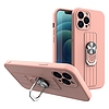 Ring Case szilikon tok ujjfogással és állvánnyal iPhone 12 mini pinkhez