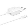 Samsung USB fali töltő Type C 15W PD AFC + USB kábel Type C fehér (EP-T1510XWEGEU)