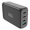 Silver Monkey SMA151 130W GaN töltő 3xUSB-C PD USB-A QC 3.0 levehető tápkábellel - fekete